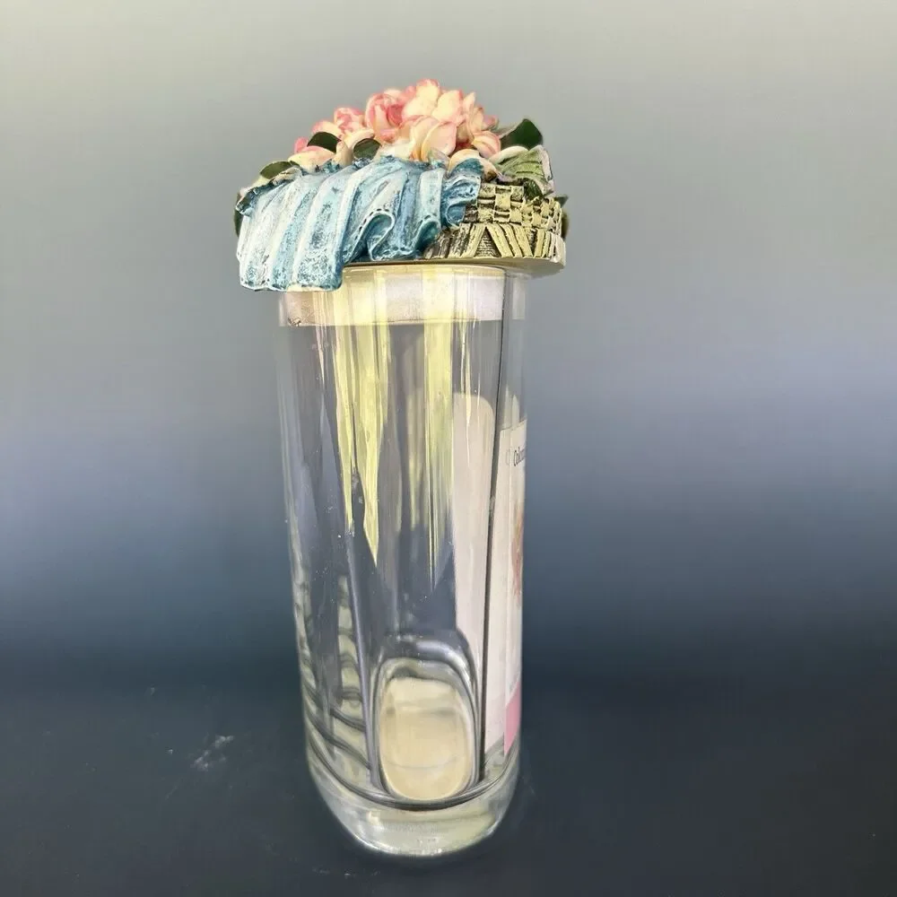 onial Candle Peony Floral Lid Glass Jar Candle Container USA - Picture 3 of 10